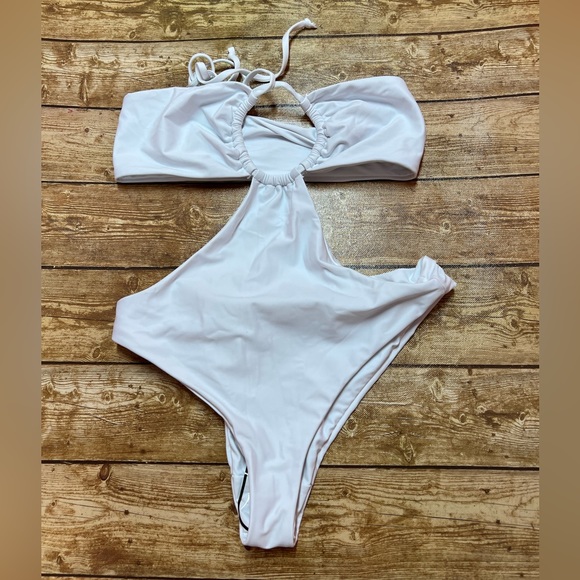 NWT ROSETTA GETTY Drawstring Bandeau One Piece Swimsuit - Picture 4 of 8